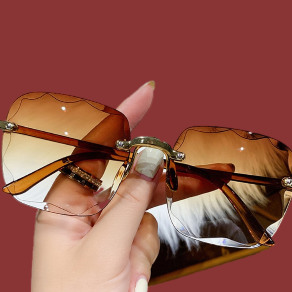 Mode Sonnenbrille für Frauen - Markendesigner-Sonnenbrille für Damen, Dekorationsaccessoires Eyewear UV400. Stil: Randlos