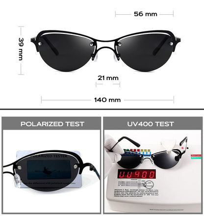 JackJad Fashion Cool Unique Shape The Matrix Trinity Style Polarized Sunglasses: Ultraleichte Metall-Damen-Sonnenbrille mit Brand Design und UV400-Schutz