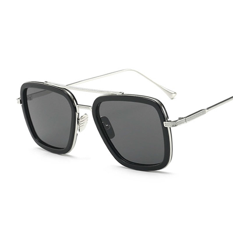 Luxus Quadrat Sonnenbrille für Männer, Marke Designer-Retro Sonnenbrille mit Legierte Rahmen, Große Sonnenbrille, Sonnenbrillen aus Film UV400