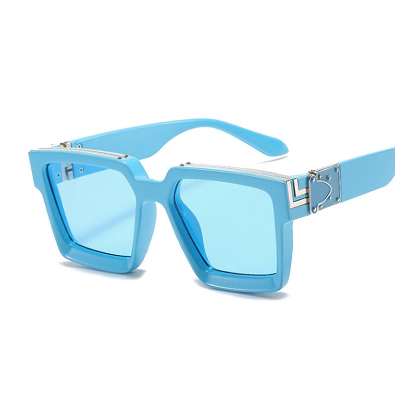 AKLFHNC Luxury Square Sunglasses Woman: Designer Spiegelnde Sonnenbrille in Bonbonfarben mit Gradienten-Gläsern und UV400-Schutz