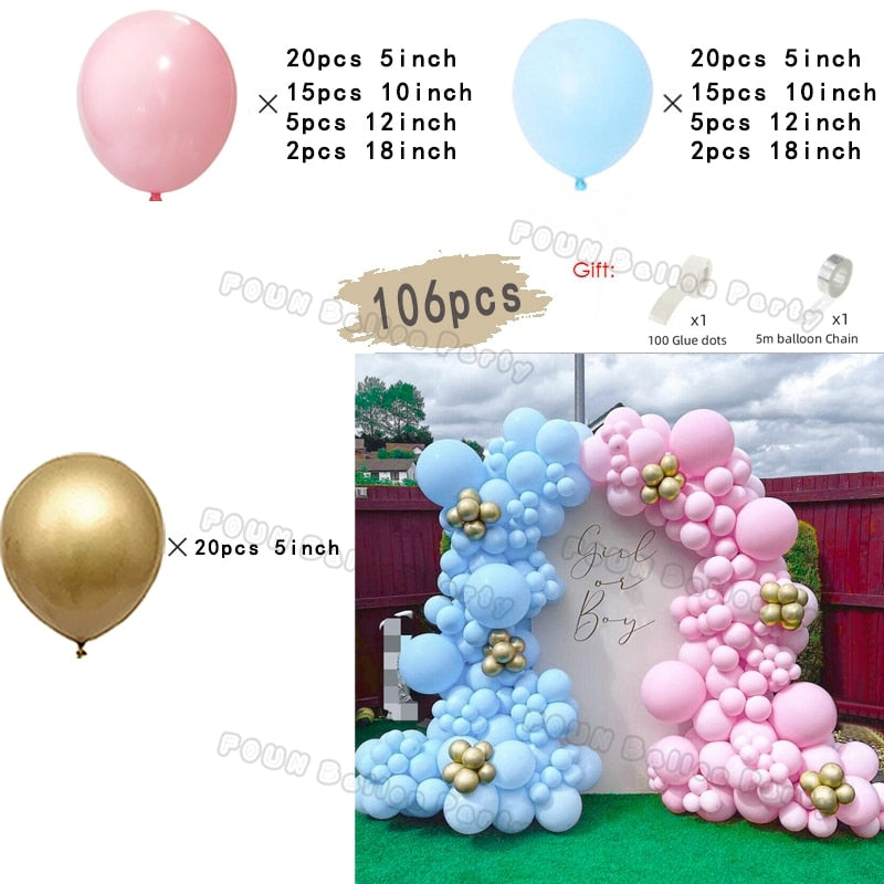 Magische Gender Reveal Ballon-Girlande: Junge oder Mädchen Baby Shower Dekoration, Pink Blau Gold Ballons, Geburtstagsparty, Hochzeit, Geschlechtsenthöllung