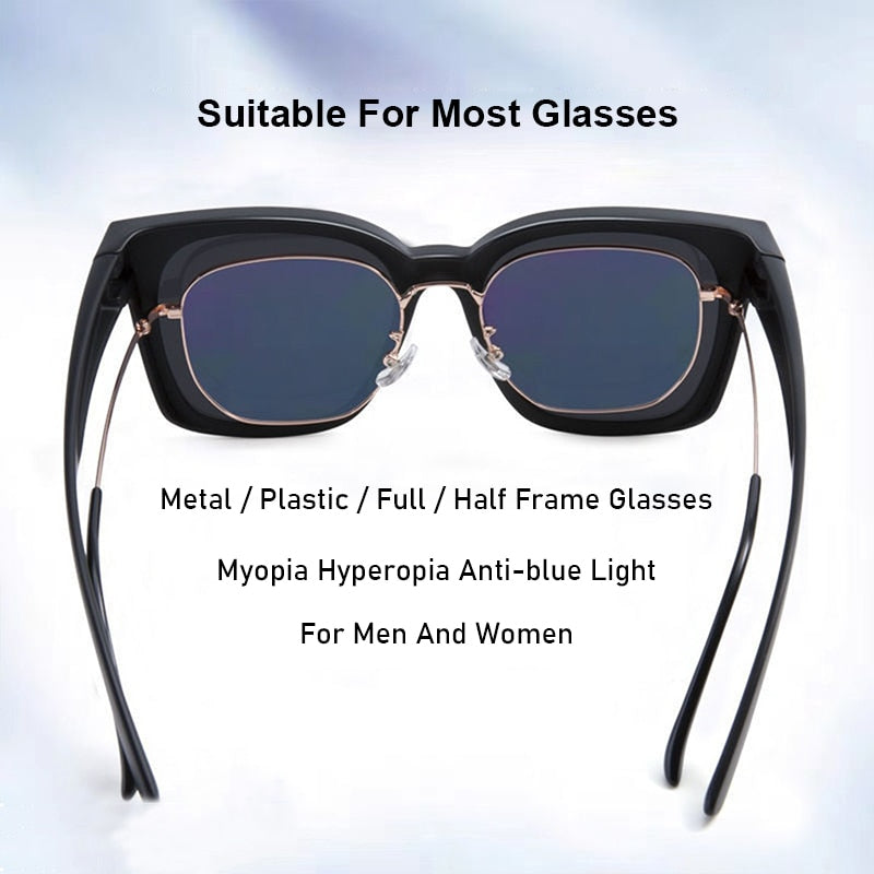 XJiea Vintage Polarisierte Sonnenbrille zum Überziehen von Brillen: Für Männer und Frauen mit Myopie und Presbyopie, ideal für Outdoor-Fahrten, Shades mit UV400-Schutz