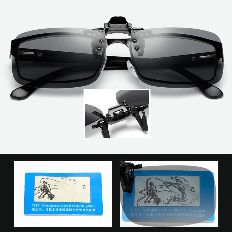 Polarisierte Sonnenbrillenclips für Brillen - Clip-Ons für das Autofahren und Nachtsicht, UV400-Schutz, Outdoor-Schattierungen, hochauflösende Sonnenbrillenclips