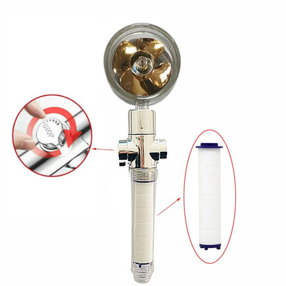 Kraftvolle Druckregulierung: Wassersparende, drehbare Handbrause mit 360-Grad-Bewegung und integriertem Lüfter - Waschbarer Duschkopf mit Regeneffekt