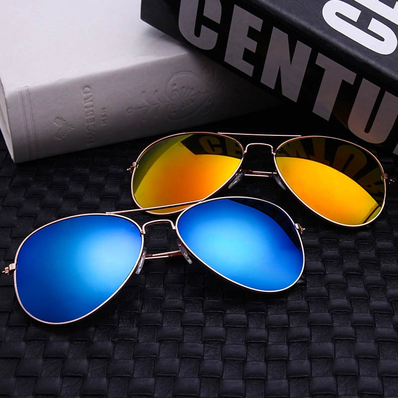 Blaue Piloten-Sonnenbrille für Damen mit klaren Gläsern, luxuriösem Markendesign, 2018, Vintage Retro R3025, Mädchen, Aviator-Sonnenbrille für Herren