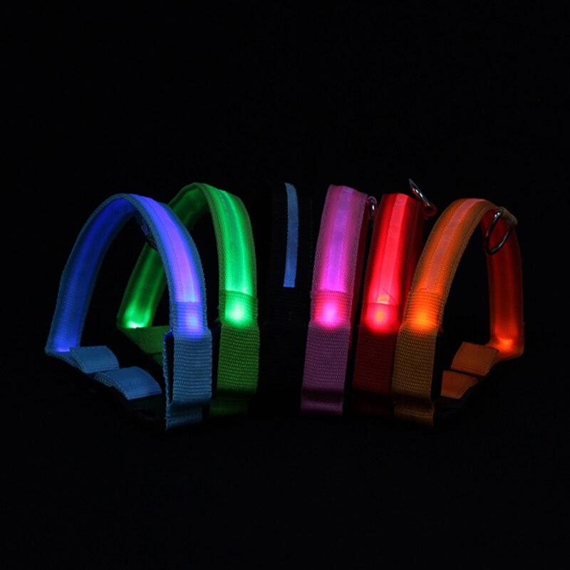 USB Leuchtendes Hundehalsband, Einstellbares Blinkendes Hundennachtlicht, Sicherheitshalsband für Haustiere, Halskette, Halsband für kleine, mittlere und große Hunde und Katzen