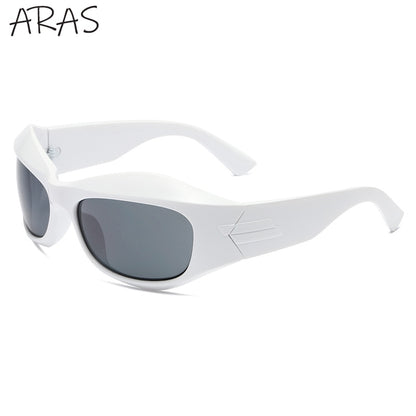 Y2K Sonnenbrille für Frauen und Männer: Retro-Steampunk-Brille mit Sportbrillen-Design - Unisex Sonnenbrille UV400