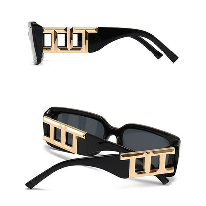 auecmoi Classic Fashion Brand Designer Square Sunglasses: Trendige Sonnenbrille für Damen und Herren 2023, Luxuriöse Vintage Steampunk Brille mit UV400-Schutz