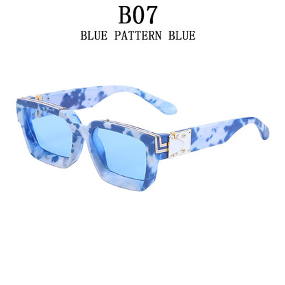 Luxus-Sonnenbrille für Männer, Rapper Sonnenbrille, Vintage-Sonnenbrille, Quadratische übergroße Sonnenbrille für Millionäre UV400