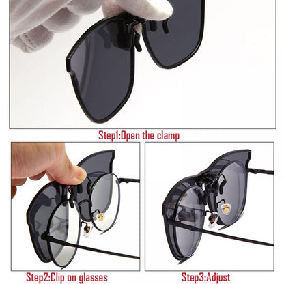 Polarisierte Clip-On-Sonnenbrille für Männer - Photochrome Autofahrerbrille, Nachtsichtgläser, Anti-Blendung,  Oculos.