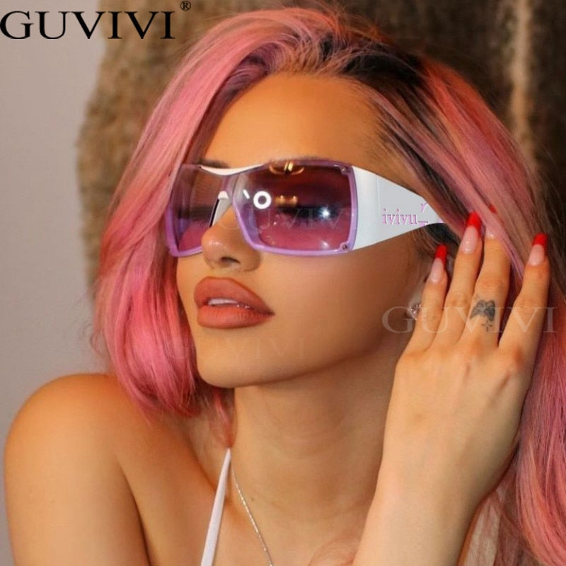 Übergroße quadratische Sonnenbrille für Frauen - Designer Sonnenbrillen mit UV400-Schutz. Stil: Punk