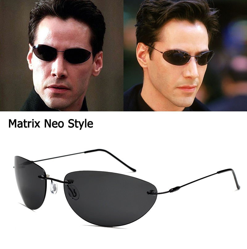 JackJad 2021 Fashion Cool The Matrix Neo Style Polarized Sunglasses: Ultraleichte randlose Herren-Sonnenbrille mit Brand Design und UV400-Schutz