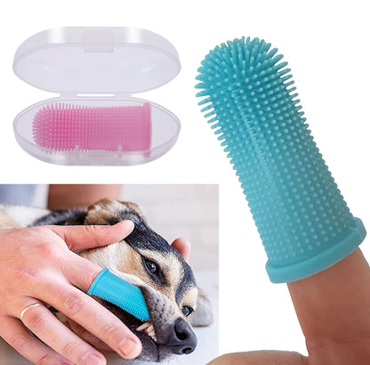 Super Soft Pet Finger Toothbrush - Zahnpflege für Hunde und Katzen - Nontoxic Silicone - Effektive Reinigung für frischen Atem - Hundezahnbürste